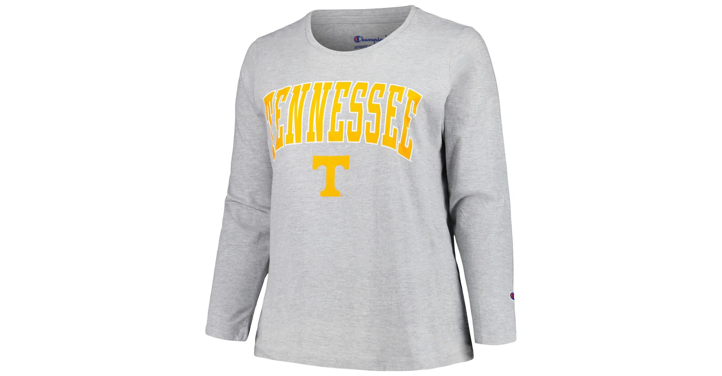 NCAA Tennessee Volunteers Plus Size Arch Over Logo Scoop Neck Long Sleeve T-Shirt
