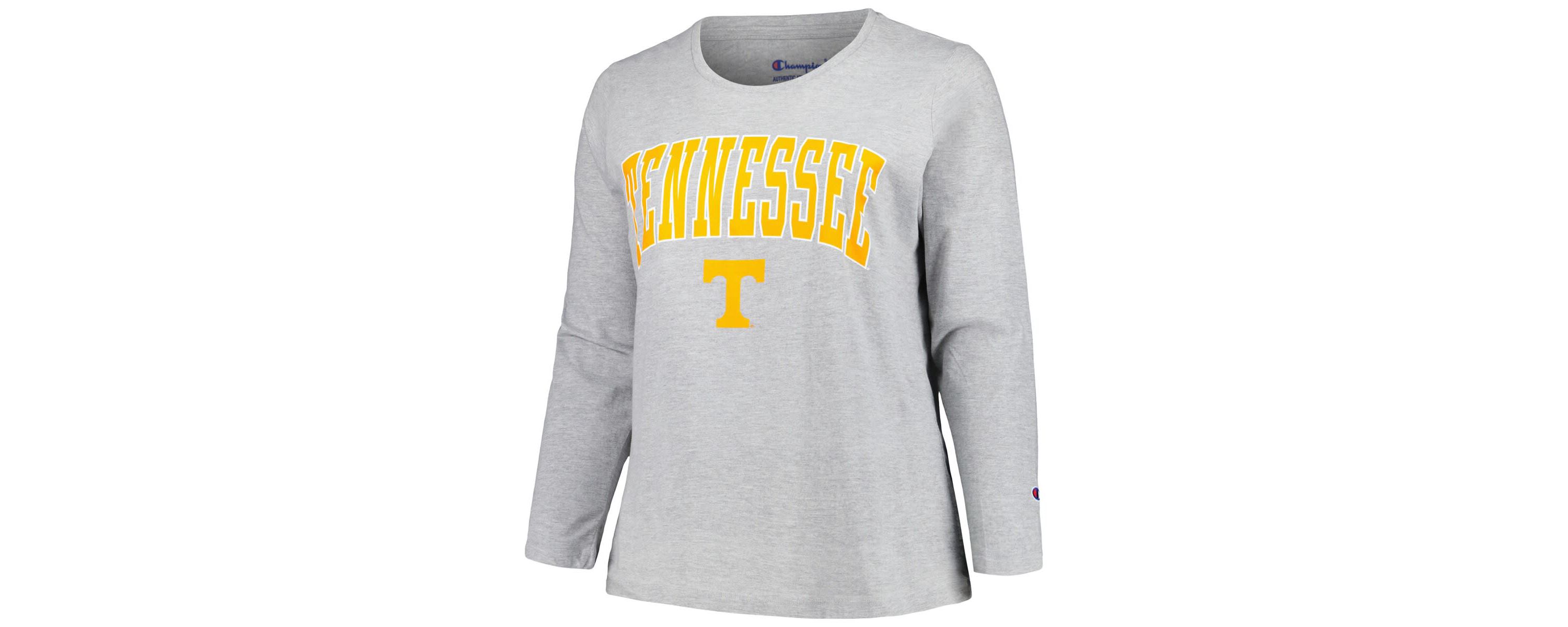 NCAA Tennessee Volunteers Plus Size Arch Over Logo Scoop Neck Long Sleeve T-Shirt