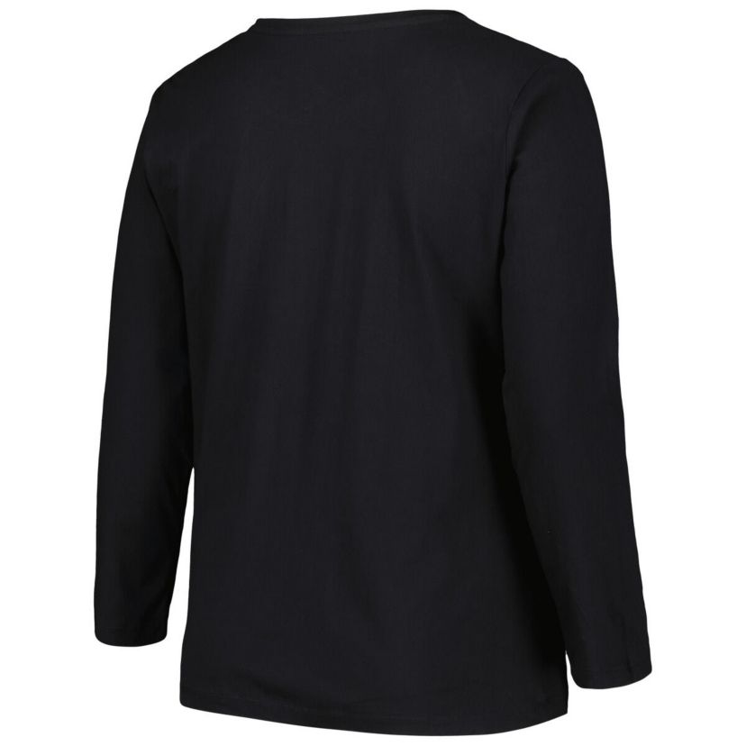 NCAA USC Trojans Plus Size Arch Over Logo Scoop Neck Long Sleeve T-Shirt