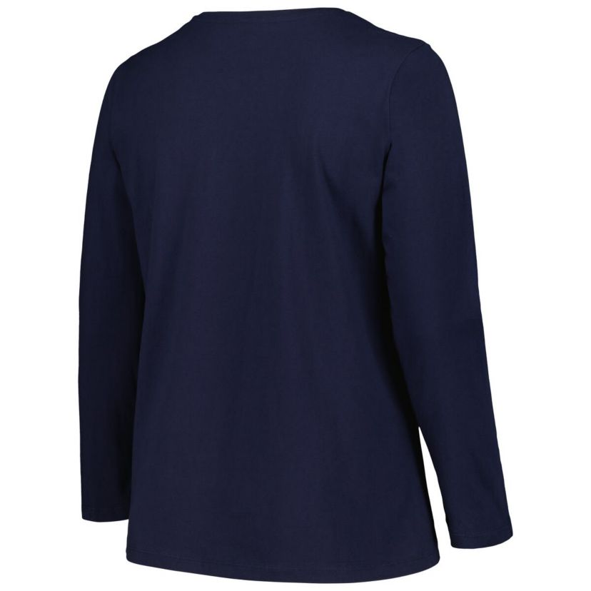 NCAA West Virginia Mountaineers Plus Size Arch Over Logo Scoop Neck Long Sleeve T-Shirt