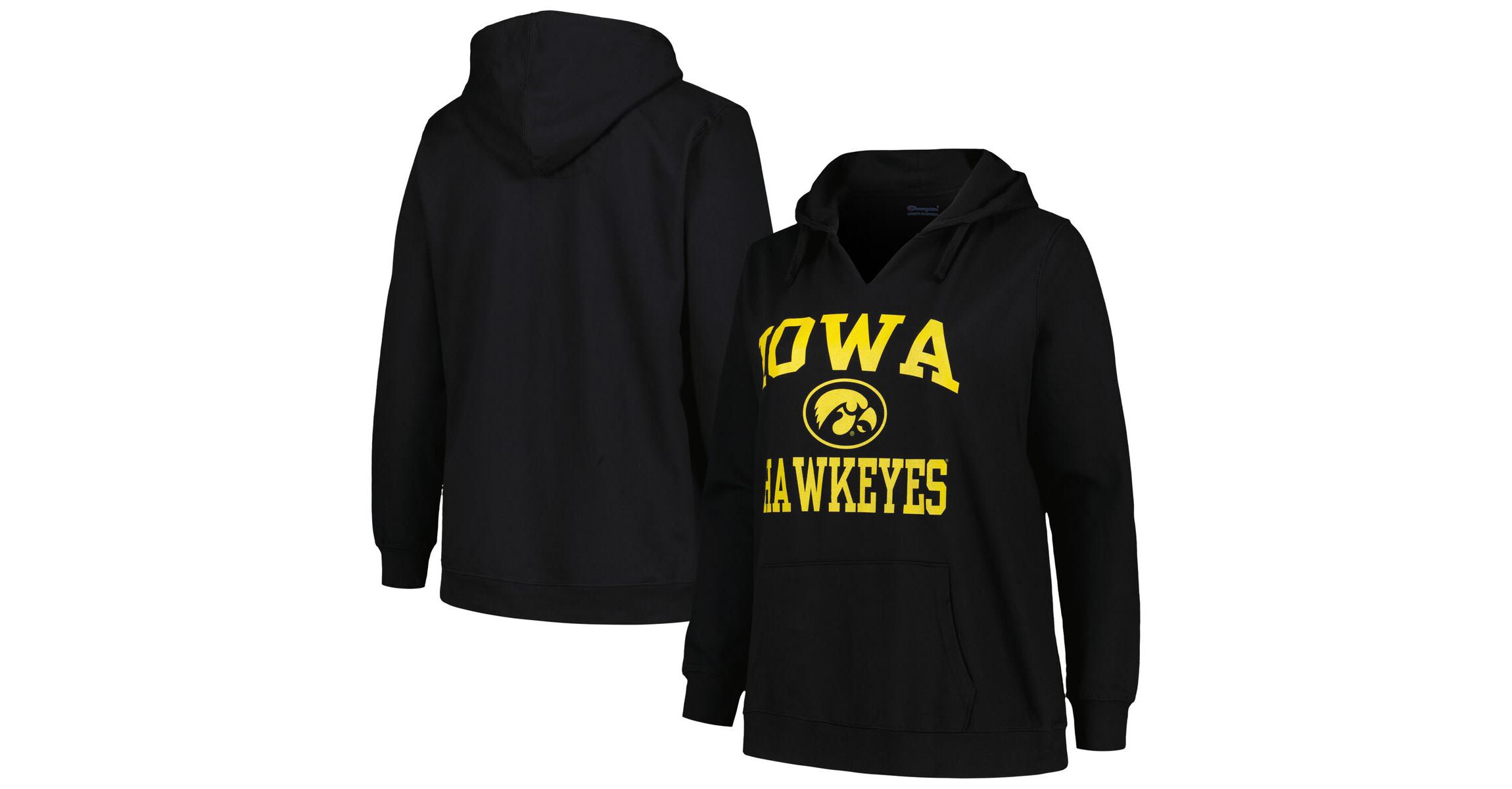 NCAA Iowa Hawkeyes Plus Size Heart & Soul Notch Neck Pullover