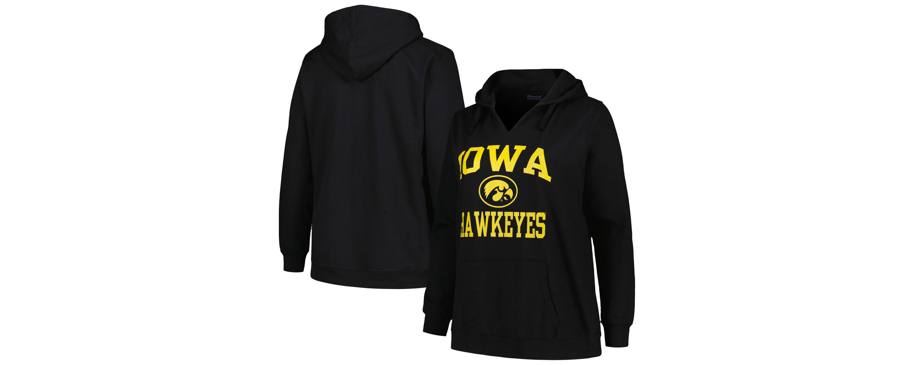 NCAA Iowa Hawkeyes Plus Size Heart & Soul Notch Neck Pullover