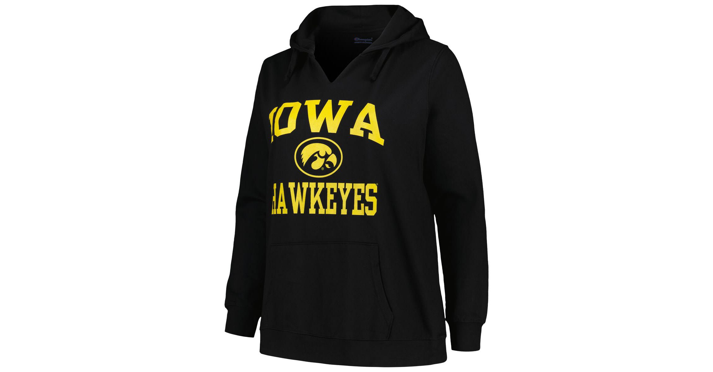 NCAA Iowa Hawkeyes Plus Size Heart & Soul Notch Neck Pullover