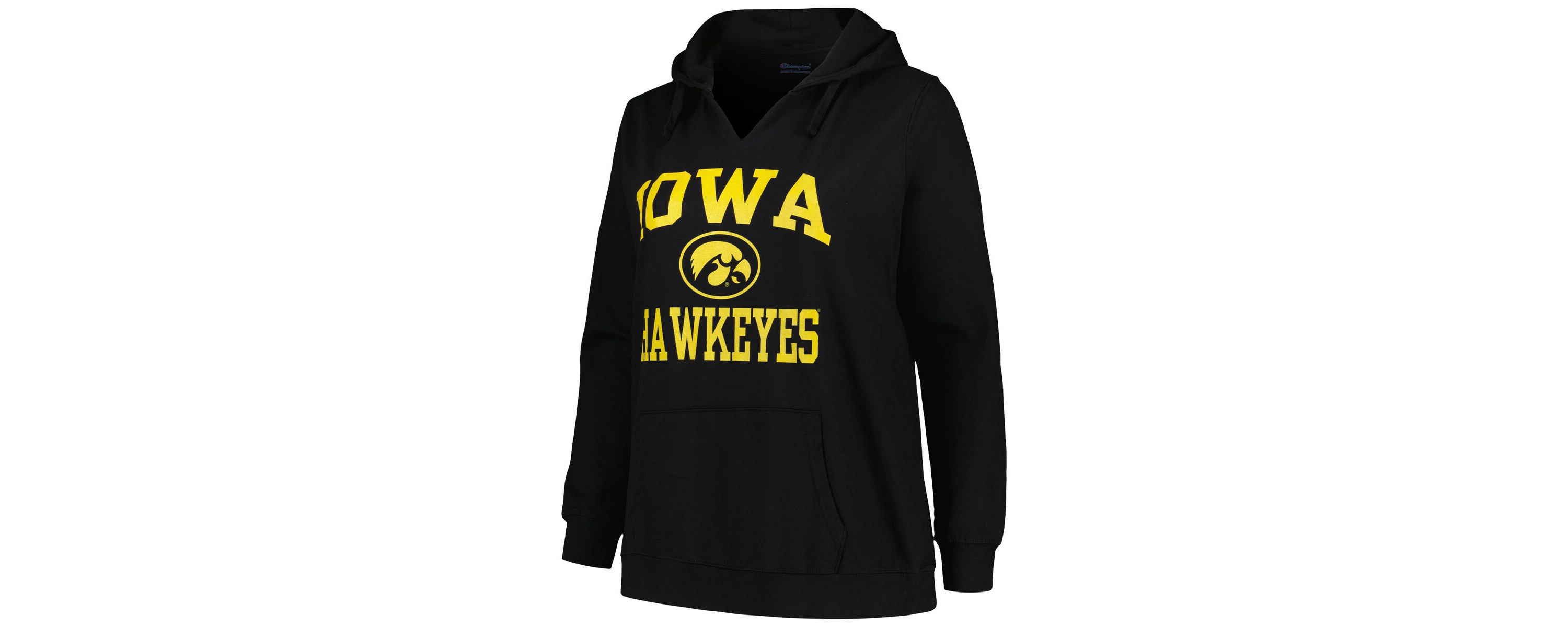 NCAA Iowa Hawkeyes Plus Size Heart & Soul Notch Neck Pullover