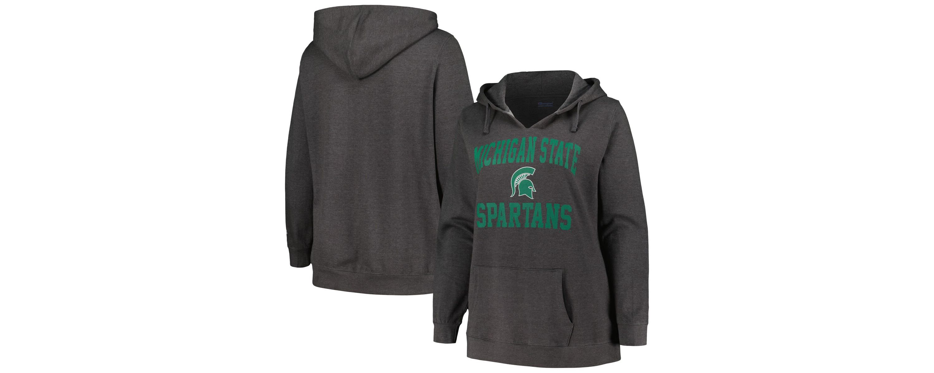 NCAA Michigan State Spartans Plus Size Heart & Soul Notch Neck Pullover