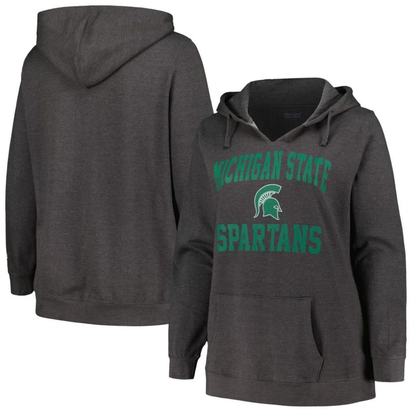 NCAA Michigan State Spartans Plus Size Heart & Soul Notch Neck Pullover