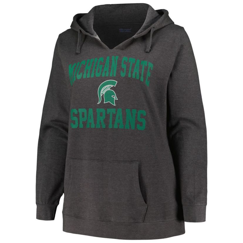 NCAA Michigan State Spartans Plus Size Heart & Soul Notch Neck Pullover