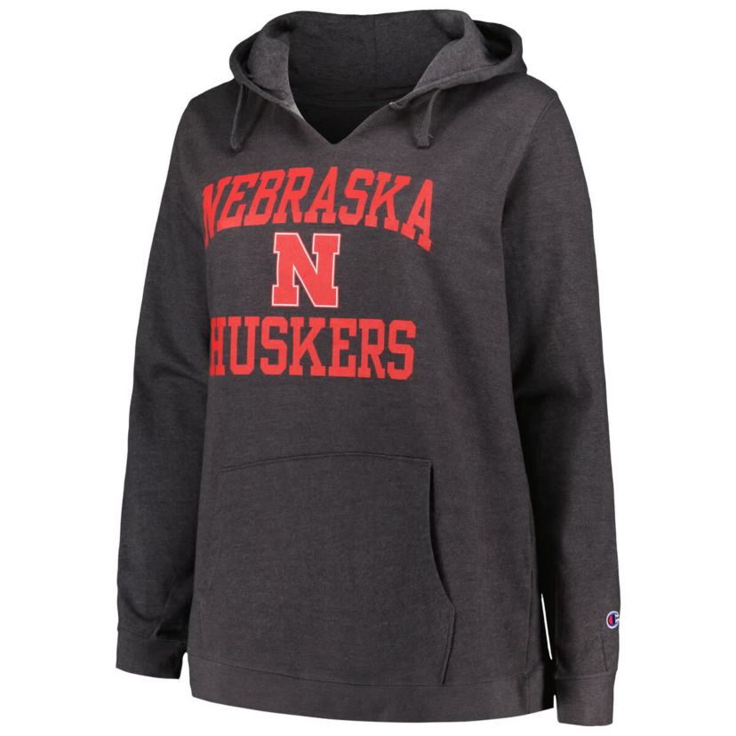 NCAA Nebraska Huskers Plus Size Heart & Soul Notch Neck Pullover