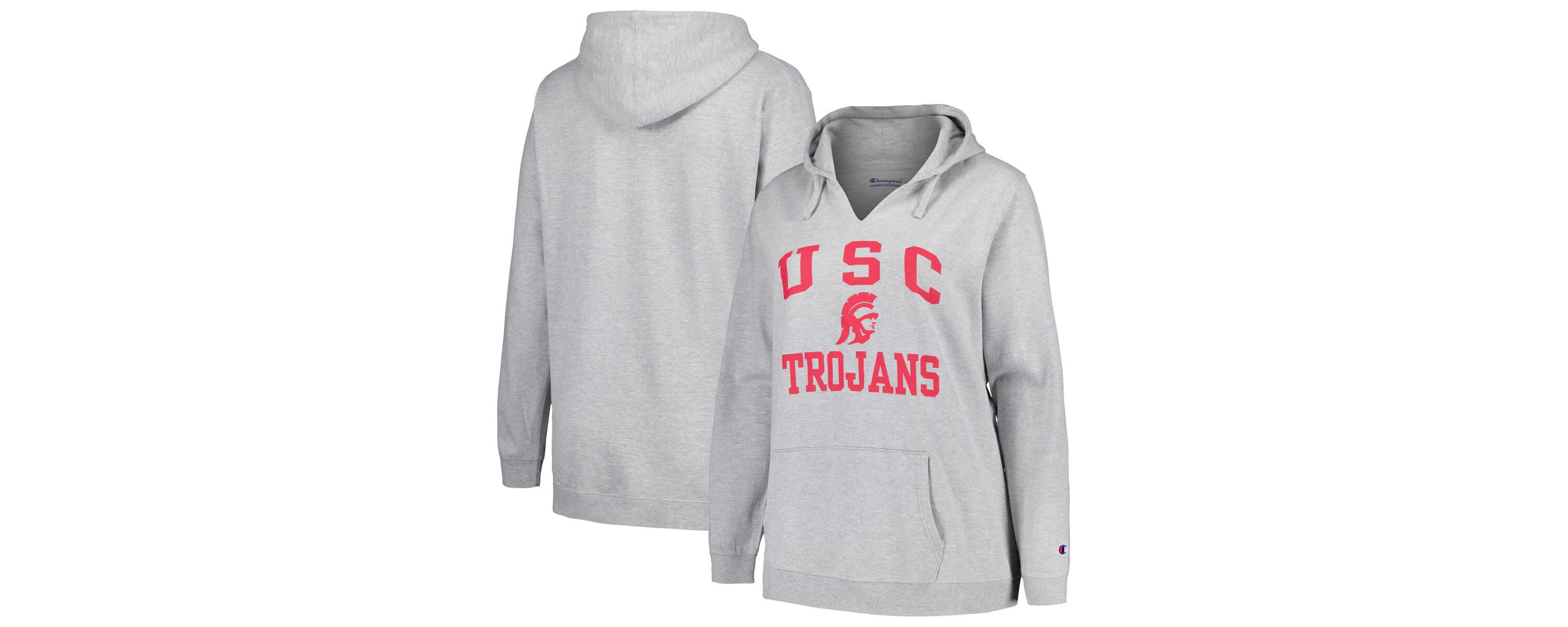 NCAA USC Trojans Plus Size Heart & Soul Notch Neck Pullover