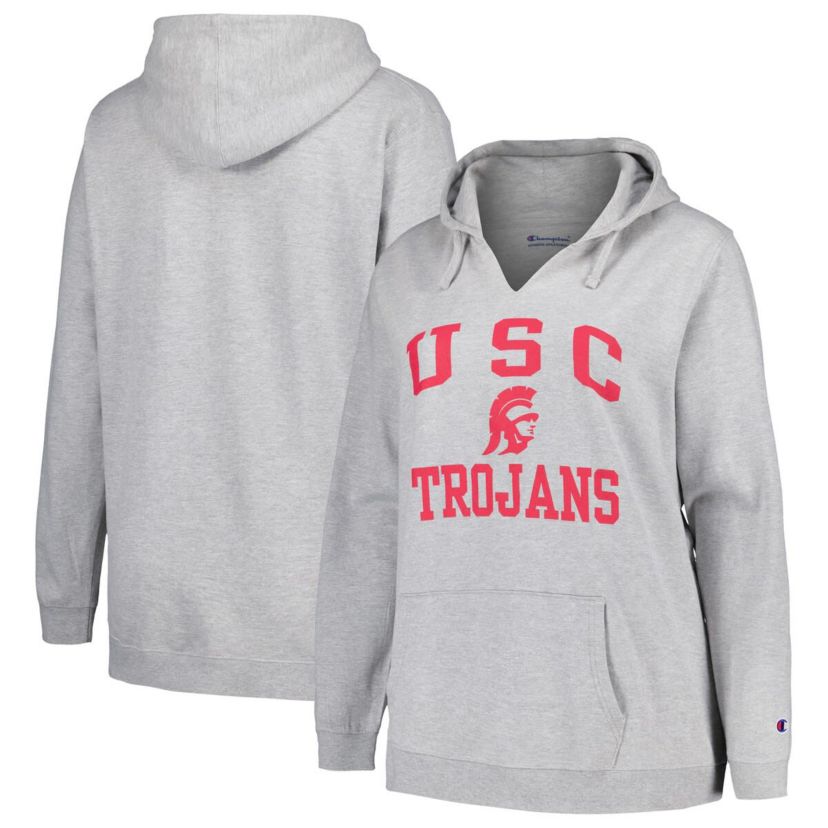 NCAA USC Trojans Plus Size Heart & Soul Notch Neck Pullover
