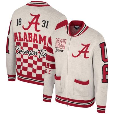 The Wild Collective Alabama Crimson Tide NCAA Unisex Alabama Tide Wild Collective Full-Zip Jacquard Sweater