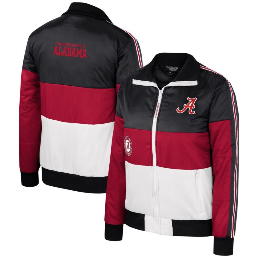 Alabama Crimson Tide NCAA Alabama Tide Color-Block Puffer Full-Zip Jacket