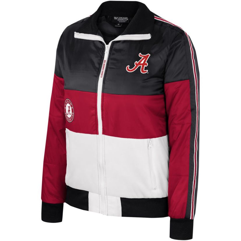 Alabama Crimson Tide NCAA Alabama Tide Color-Block Puffer Full-Zip Jacket