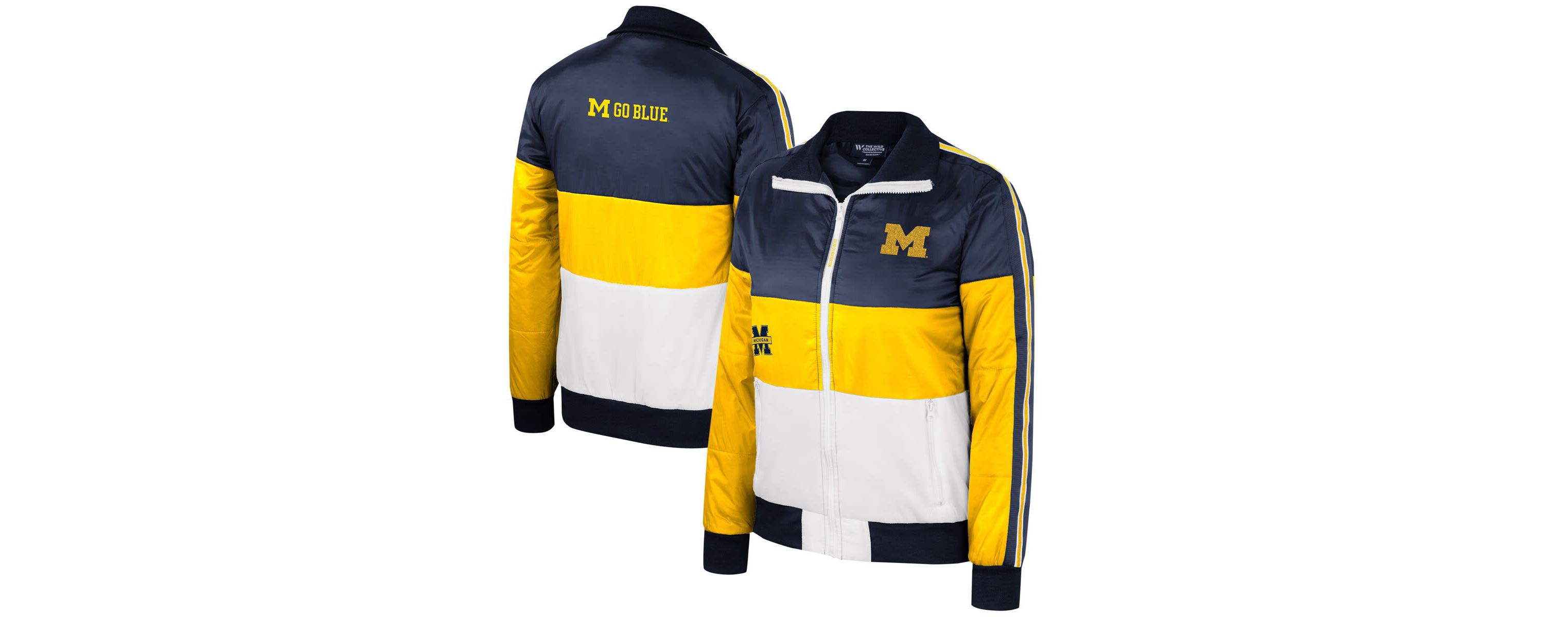 NCAA Michigan Wolverines Color-Block Puffer Full-Zip Jacket