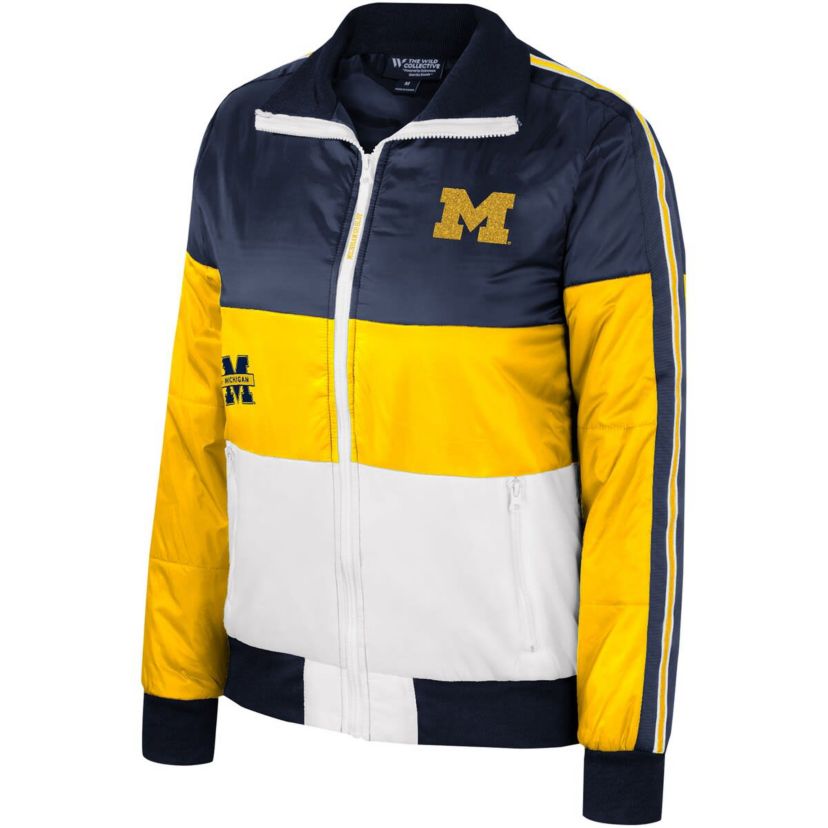 NCAA Michigan Wolverines Color-Block Puffer Full-Zip Jacket