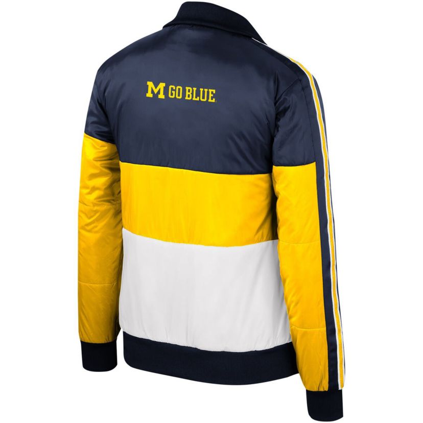 NCAA Michigan Wolverines Color-Block Puffer Full-Zip Jacket