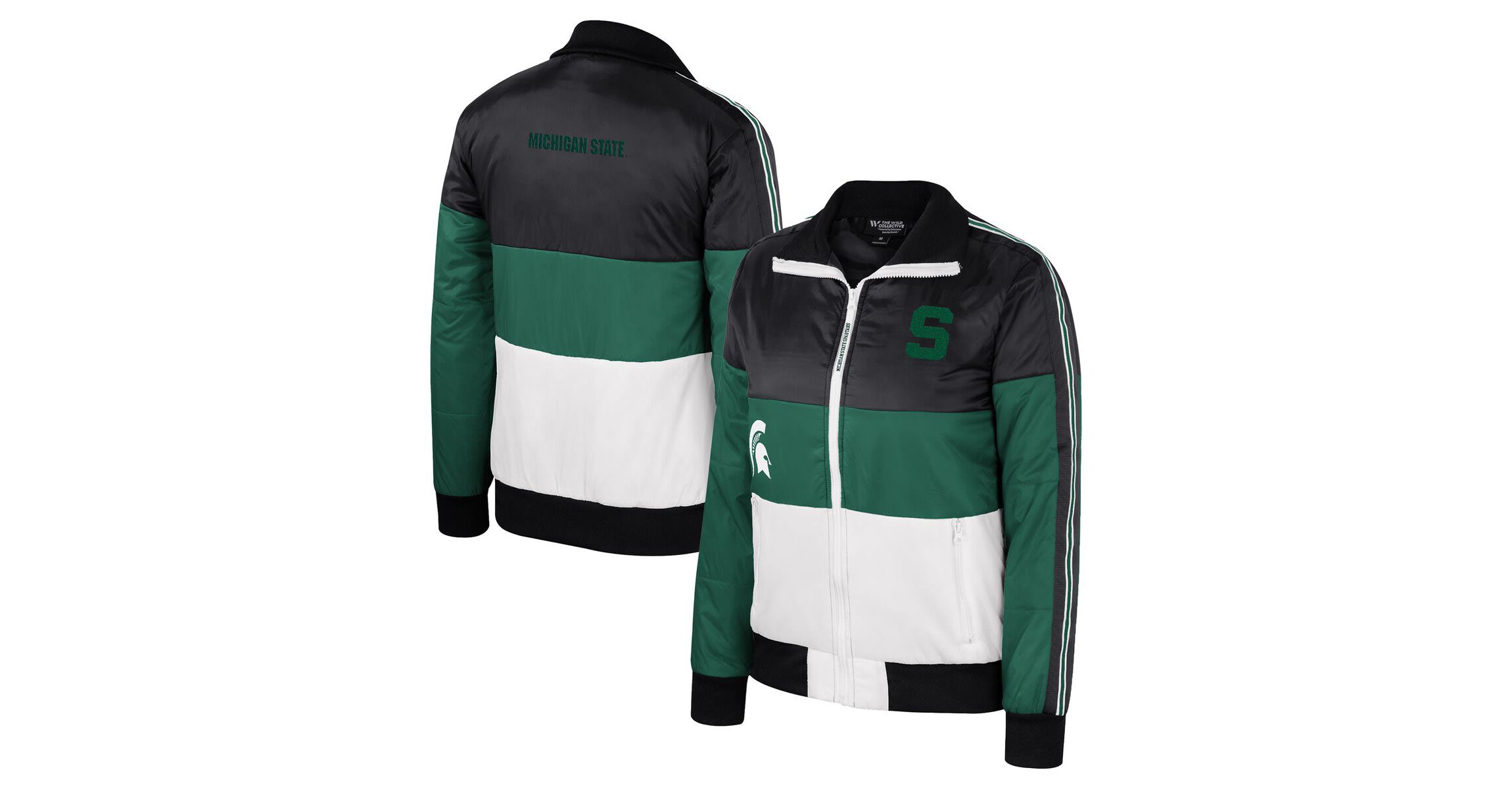 NCAA Michigan State Spartans Color-Block Puffer Full-Zip Jacket