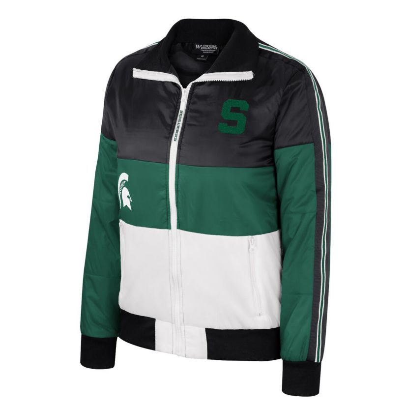 NCAA Michigan State Spartans Color-Block Puffer Full-Zip Jacket
