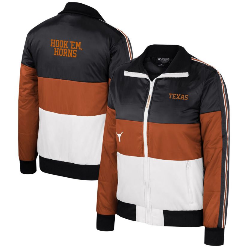 NCAA Texas Texas Longhorns Color-Block Puffer Full-Zip Jacket