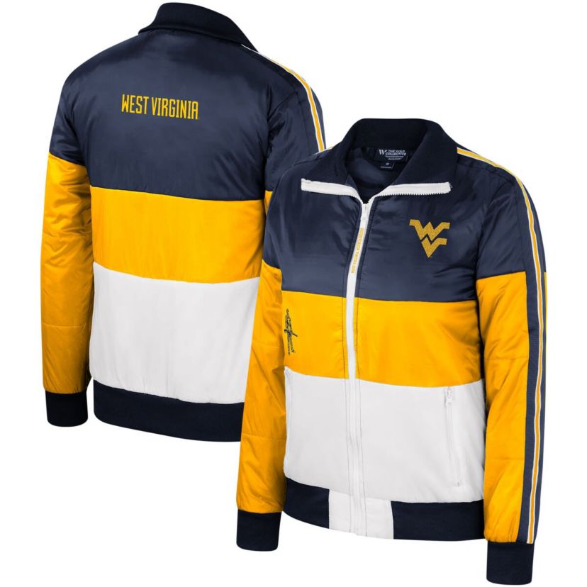 NCAA West Virginia Mountaineers Color-Block Puffer Full-Zip Jacket