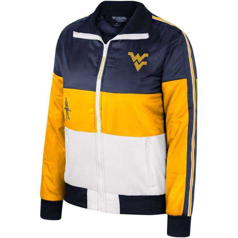 NCAA West Virginia Mountaineers Color-Block Puffer Full-Zip Jacket