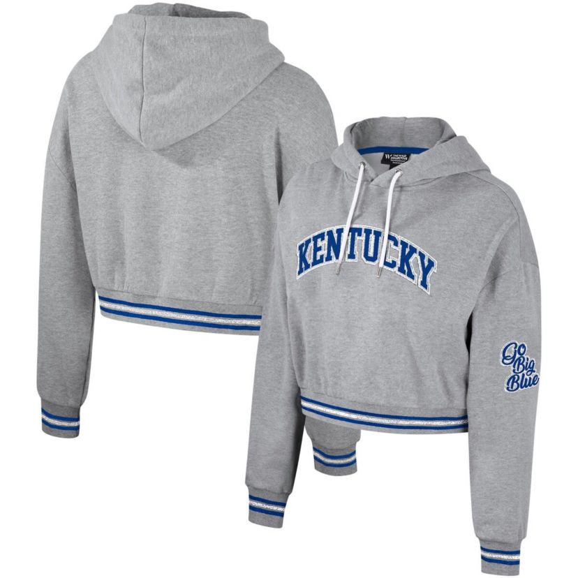NCAA Kentucky Wildcats Cropped Shimmer Pullover Hoodie
