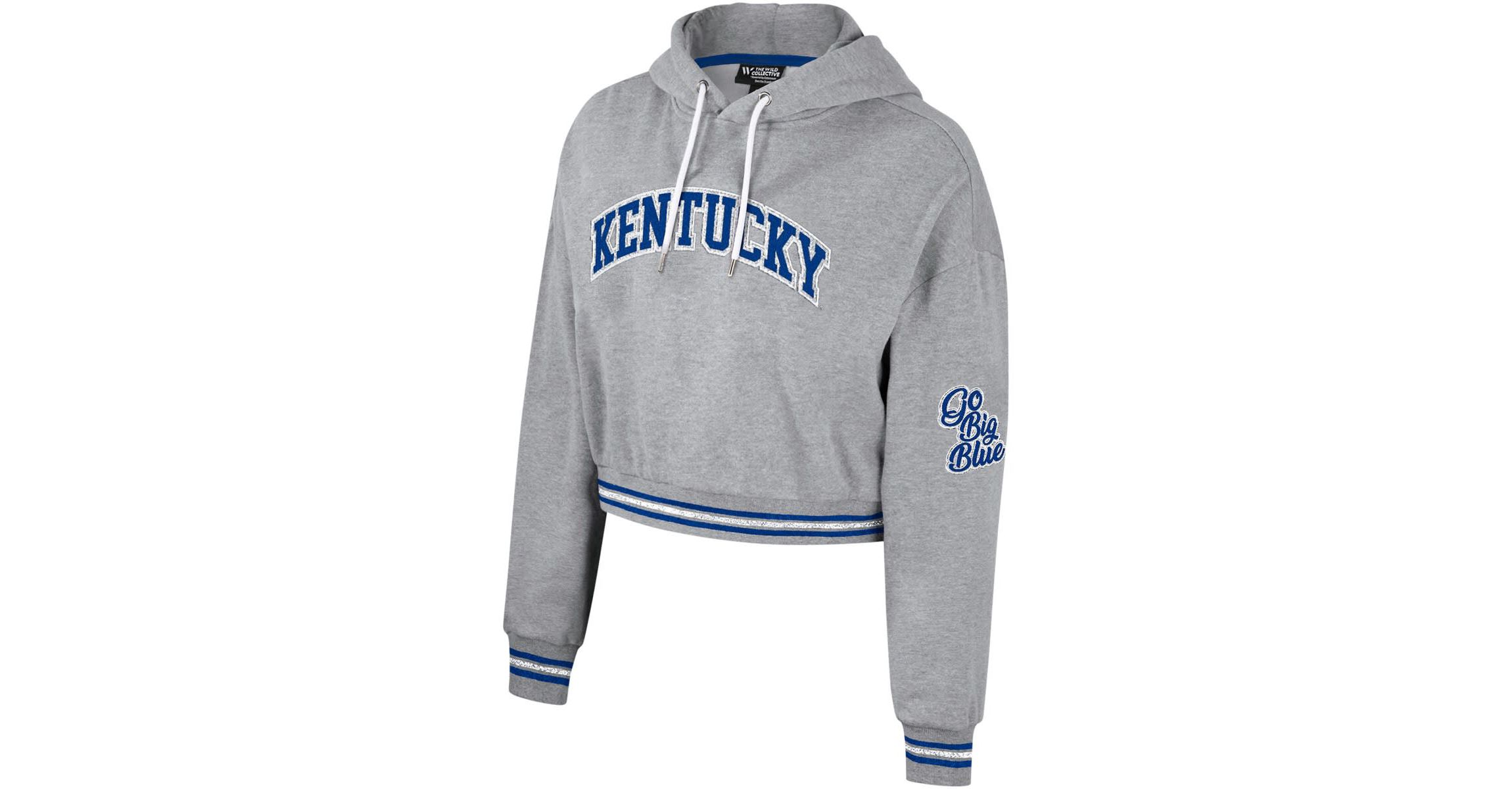 NCAA Kentucky Wildcats Cropped Shimmer Pullover Hoodie