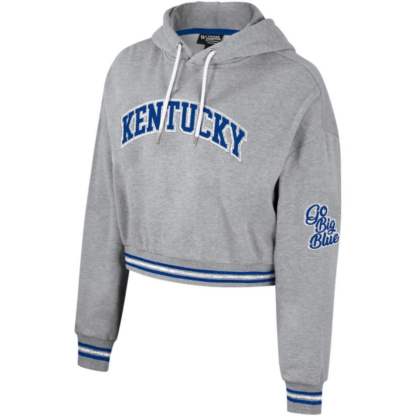 NCAA Kentucky Wildcats Cropped Shimmer Pullover Hoodie