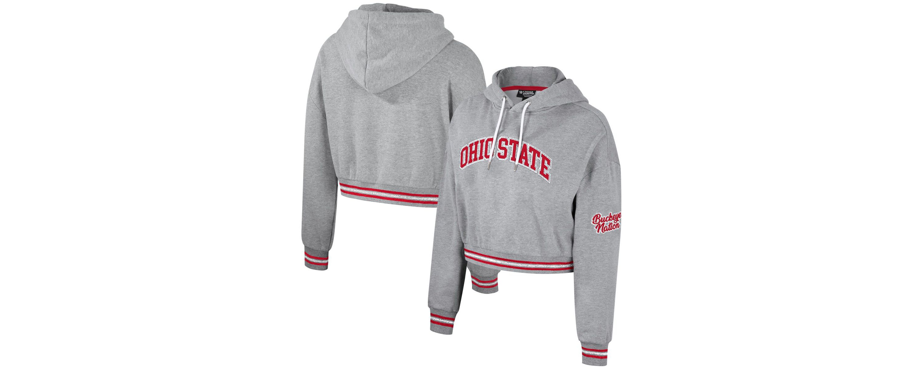 NCAA Ohio State Buckeyes Cropped Shimmer Pullover Hoodie