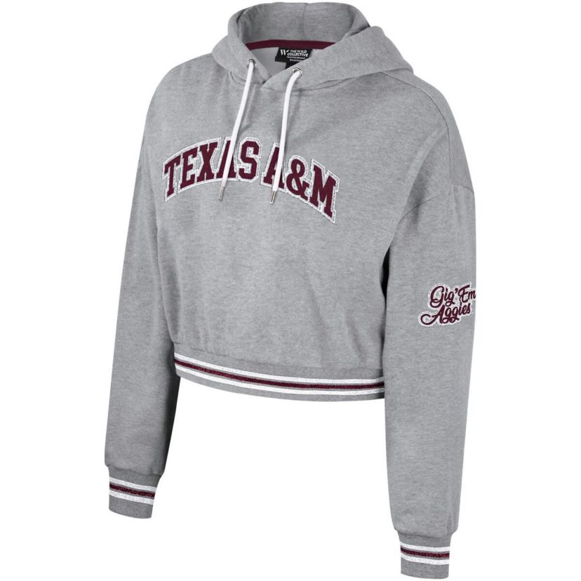 NCAA Texas A&M Aggies Cropped Shimmer Pullover Hoodie