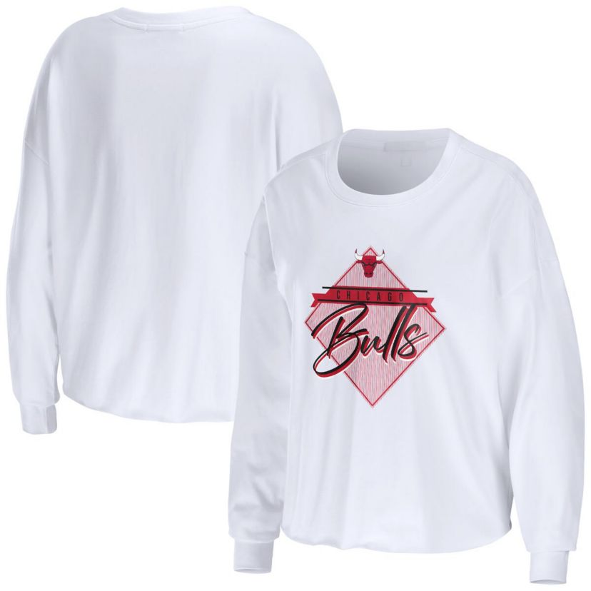 NBA Chicago Bulls Cropped Long Sleeve T-Shirt