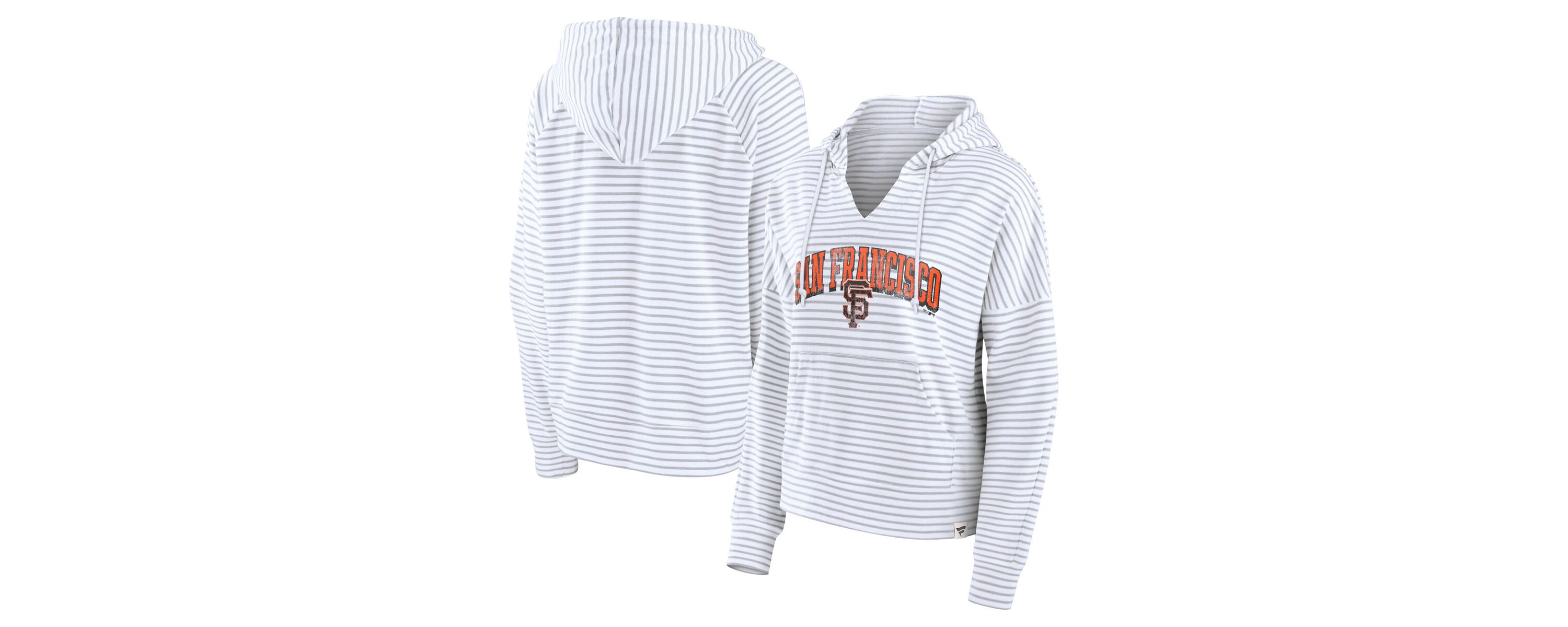 MLB Fanatics San Francisco Giants Striped Fundamentals Notch Neck Pullover Hoodie