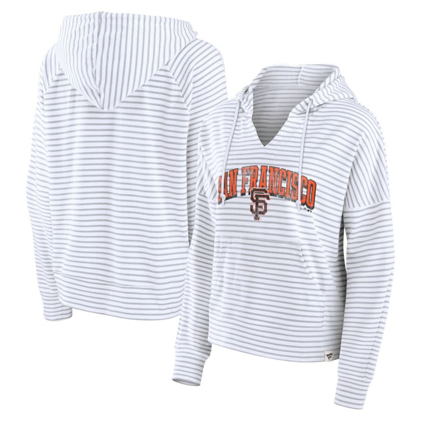MLB Fanatics San Francisco Giants Striped Fundamentals Notch Neck Pullover Hoodie