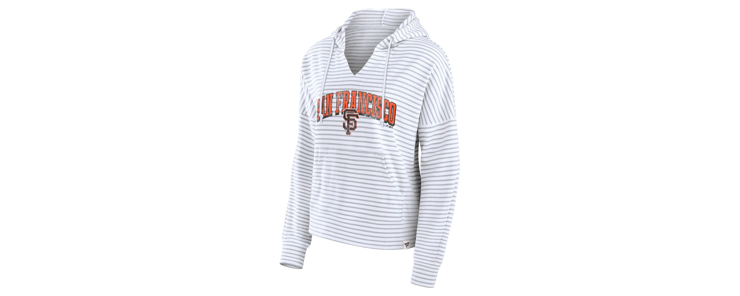 MLB Fanatics San Francisco Giants Striped Fundamentals Notch Neck Pullover Hoodie