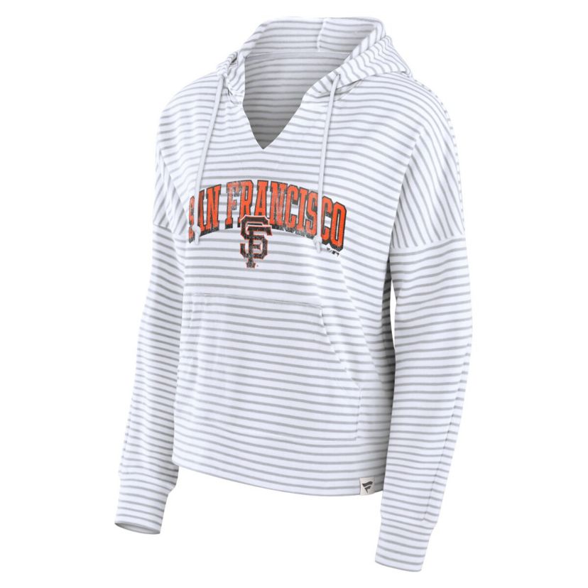 MLB Fanatics San Francisco Giants Striped Fundamentals Notch Neck Pullover Hoodie