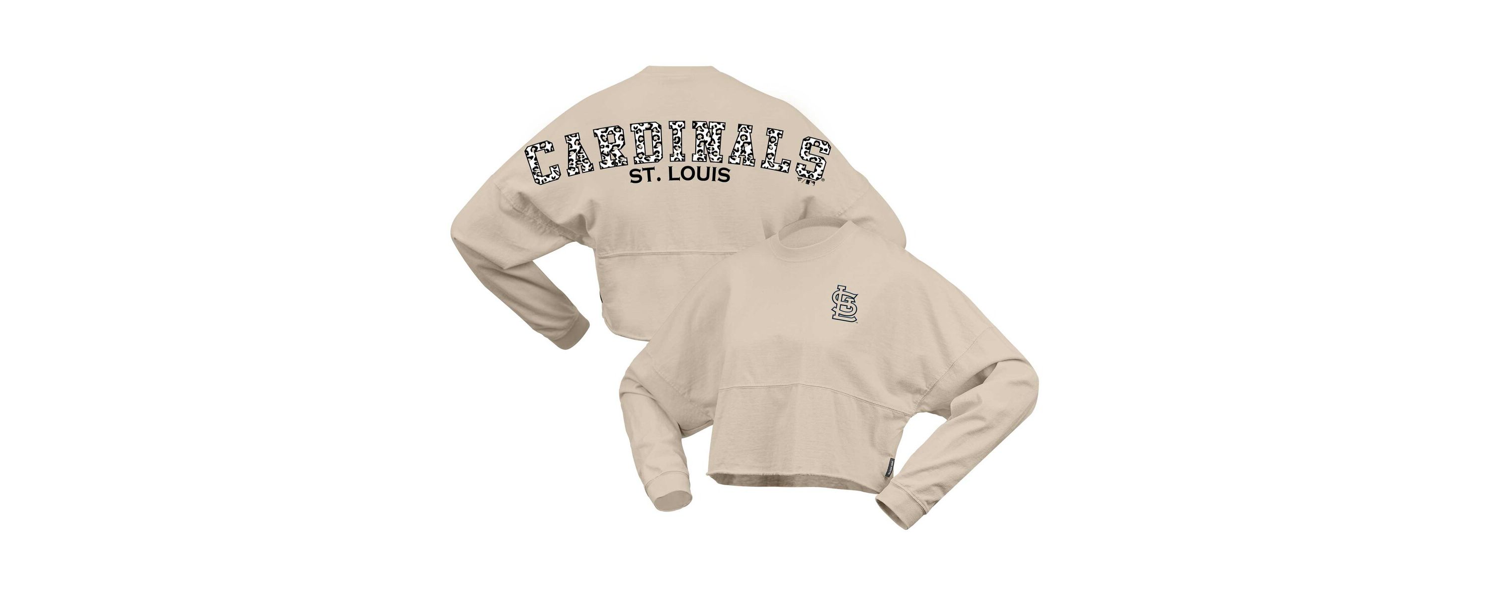 MLB Fanatics St. Louis Cardinals Long Sleeve Cropped Jersey T-Shirt