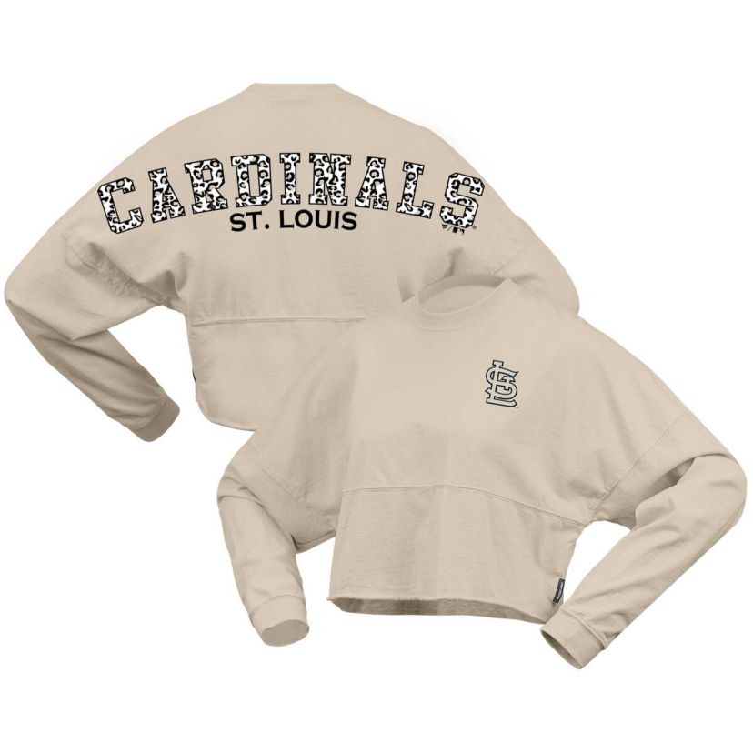 MLB Fanatics St. Louis Cardinals Long Sleeve Cropped Jersey T-Shirt