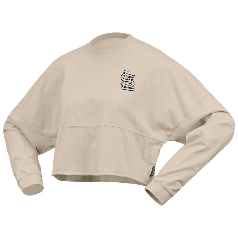 MLB Fanatics St. Louis Cardinals Long Sleeve Cropped Jersey T-Shirt