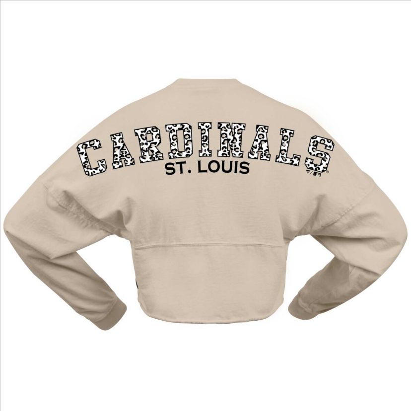 MLB Fanatics St. Louis Cardinals Long Sleeve Cropped Jersey T-Shirt