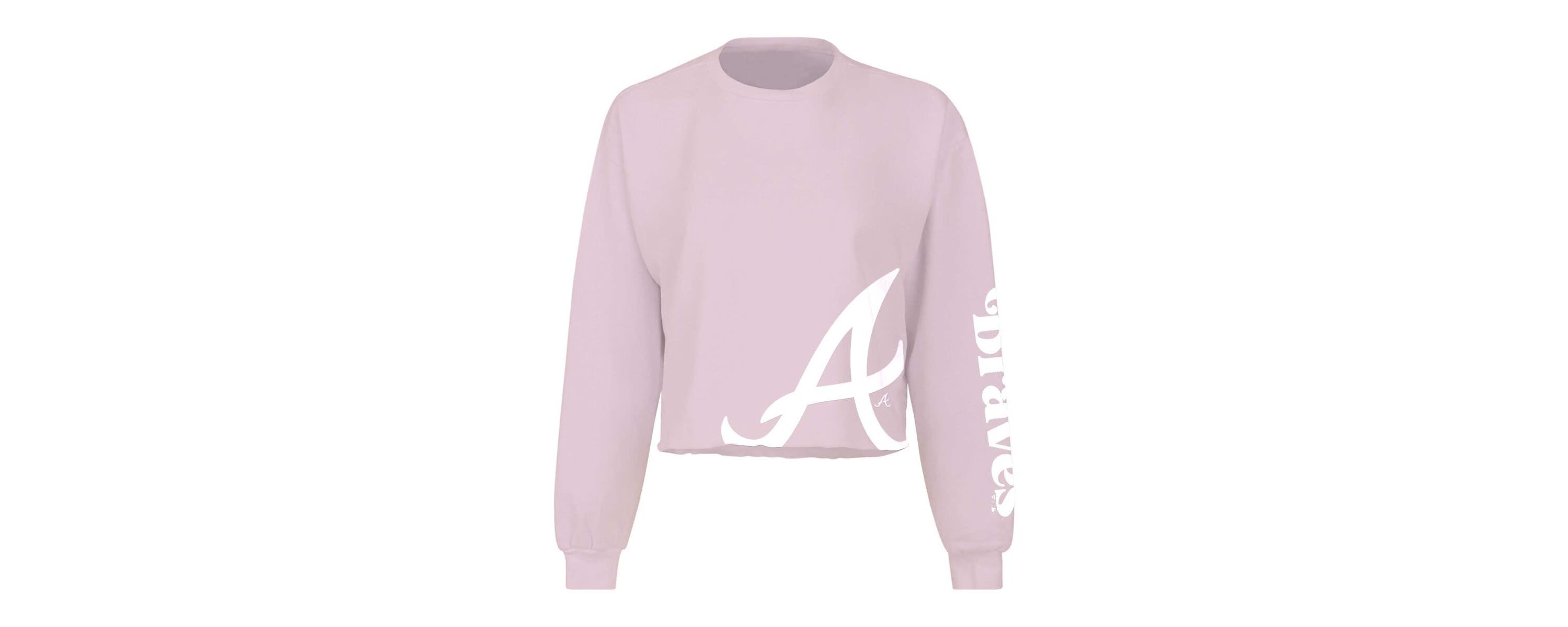 MLB Fanatics Atlanta Braves Cropped Slouchy Long Sleeve T-Shirt