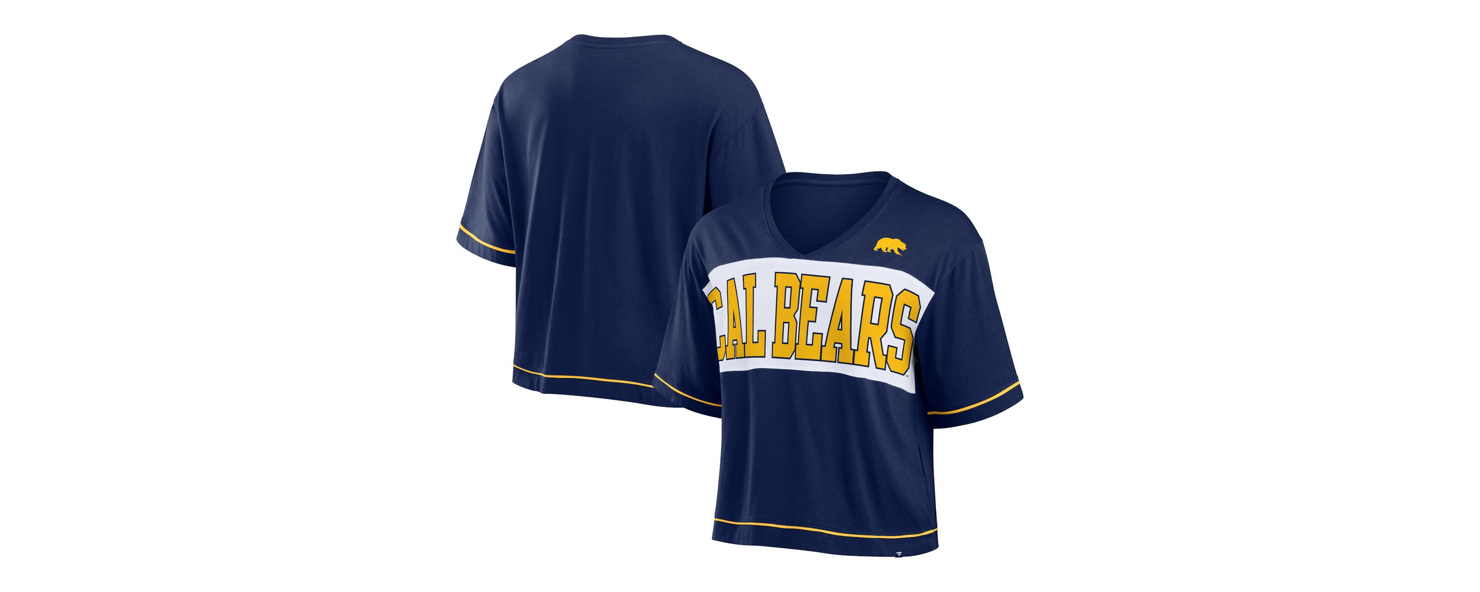 California Golden Bears NCAA Fanatics Cal Bears Home Team Bold Fashion Modest V-Neck Cropped T-Shirt