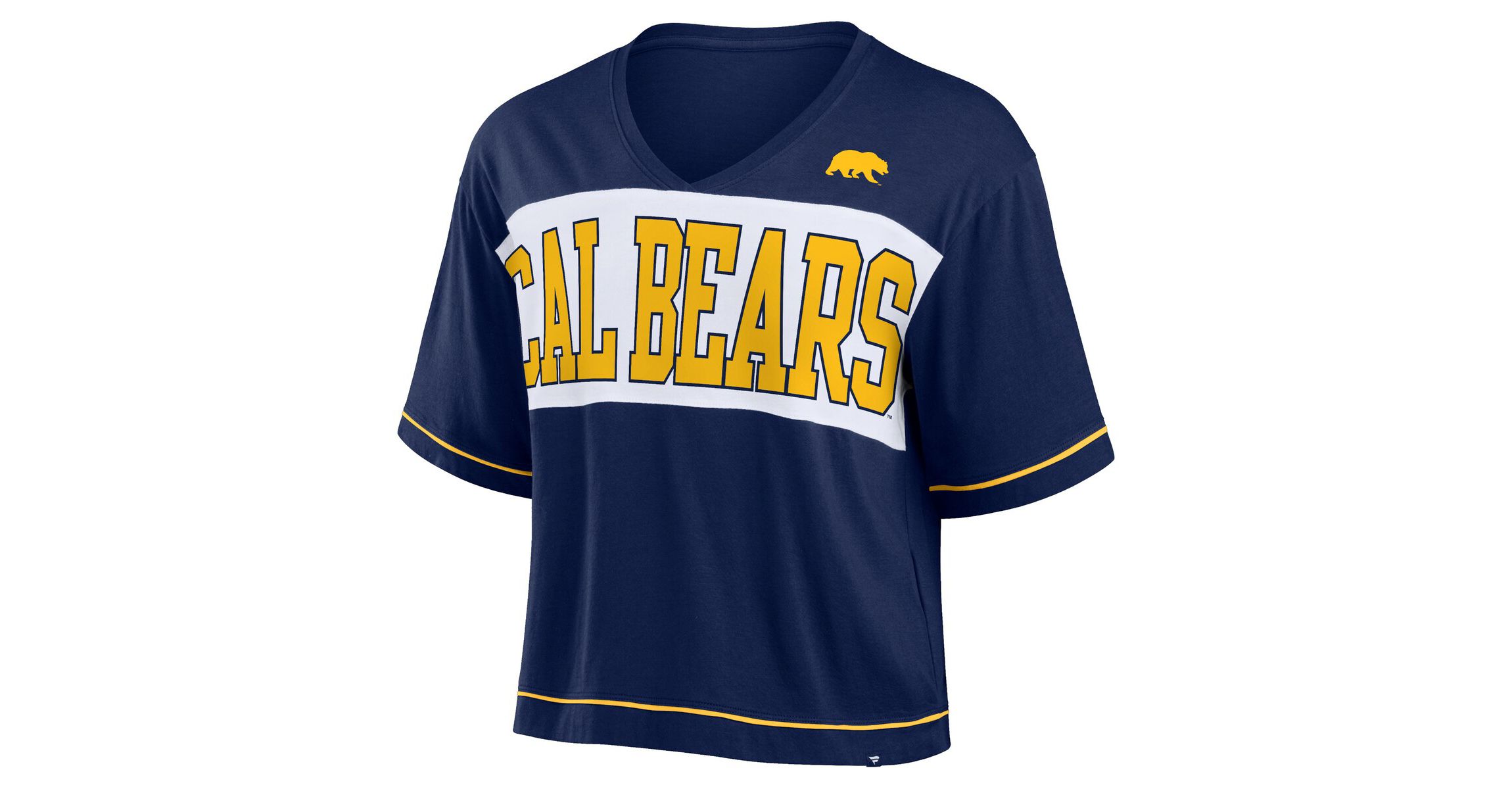California Golden Bears NCAA Fanatics Cal Bears Home Team Bold Fashion Modest V-Neck Cropped T-Shirt
