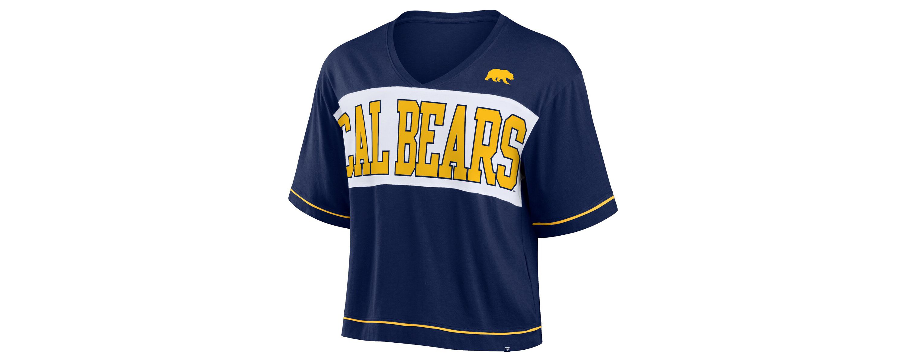 California Golden Bears NCAA Fanatics Cal Bears Home Team Bold Fashion Modest V-Neck Cropped T-Shirt