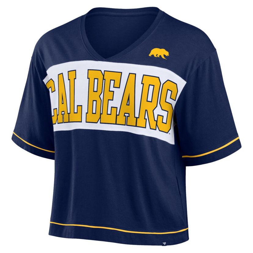 California Golden Bears NCAA Fanatics Cal Bears Home Team Bold Fashion Modest V-Neck Cropped T-Shirt