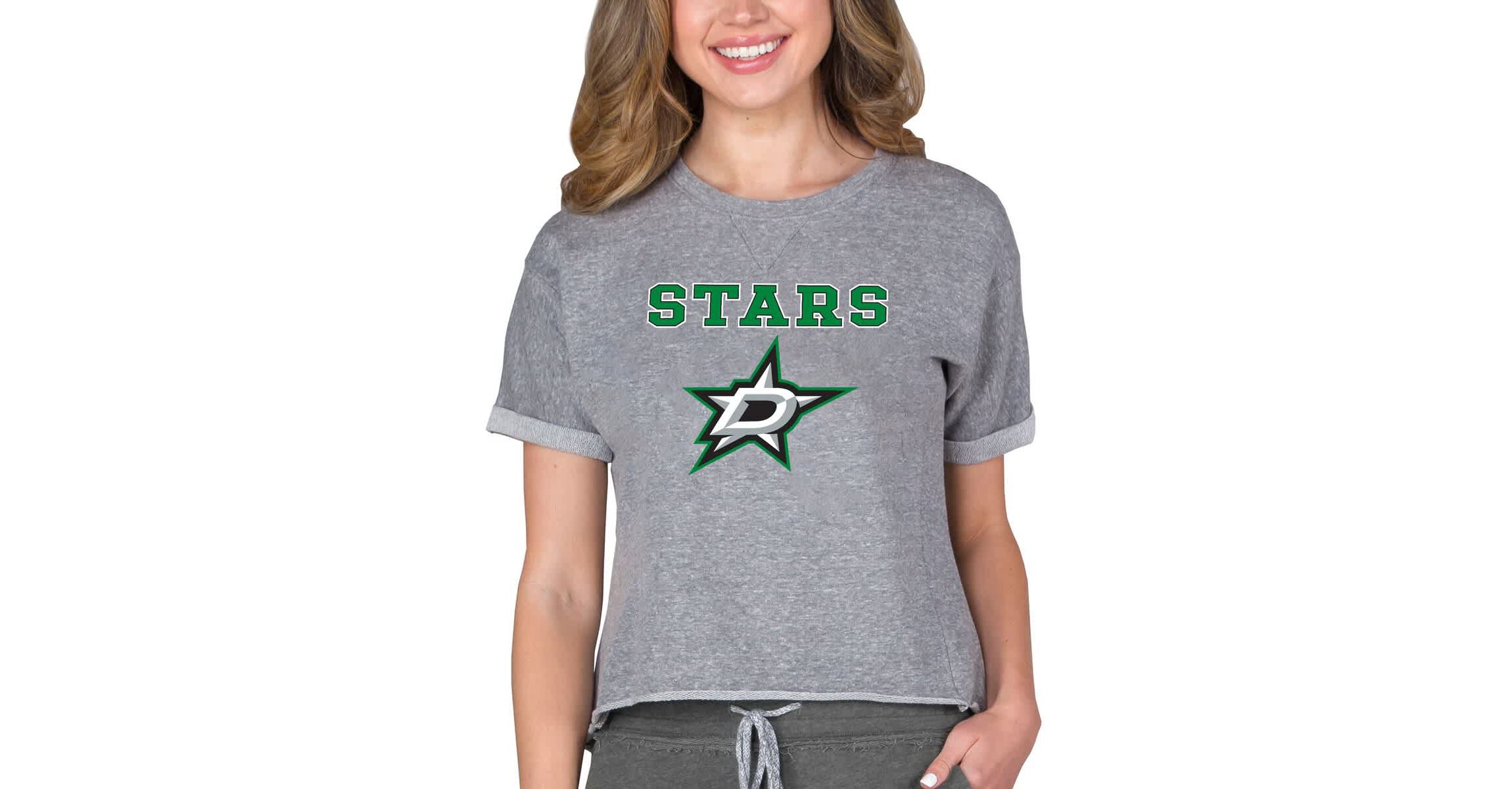 NHL Dallas Stars Tri-Blend Mainstream Terry Short Sleeve Sweatshirt Top
