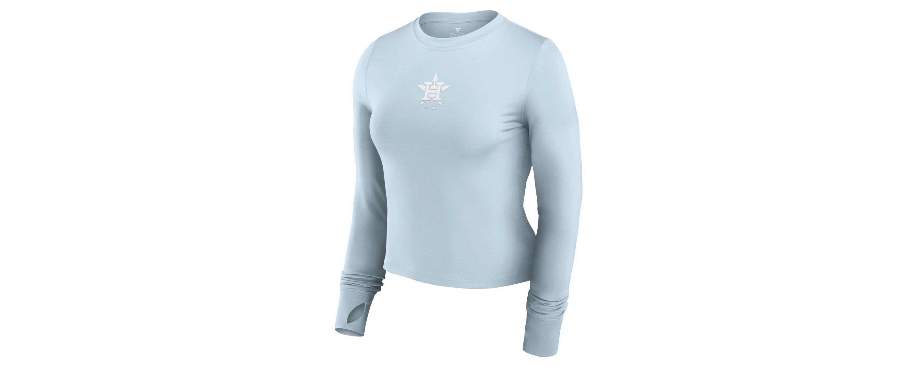 MLB Fanatics Light Houston Astros Studio Fitted Long Sleeve Gym Top