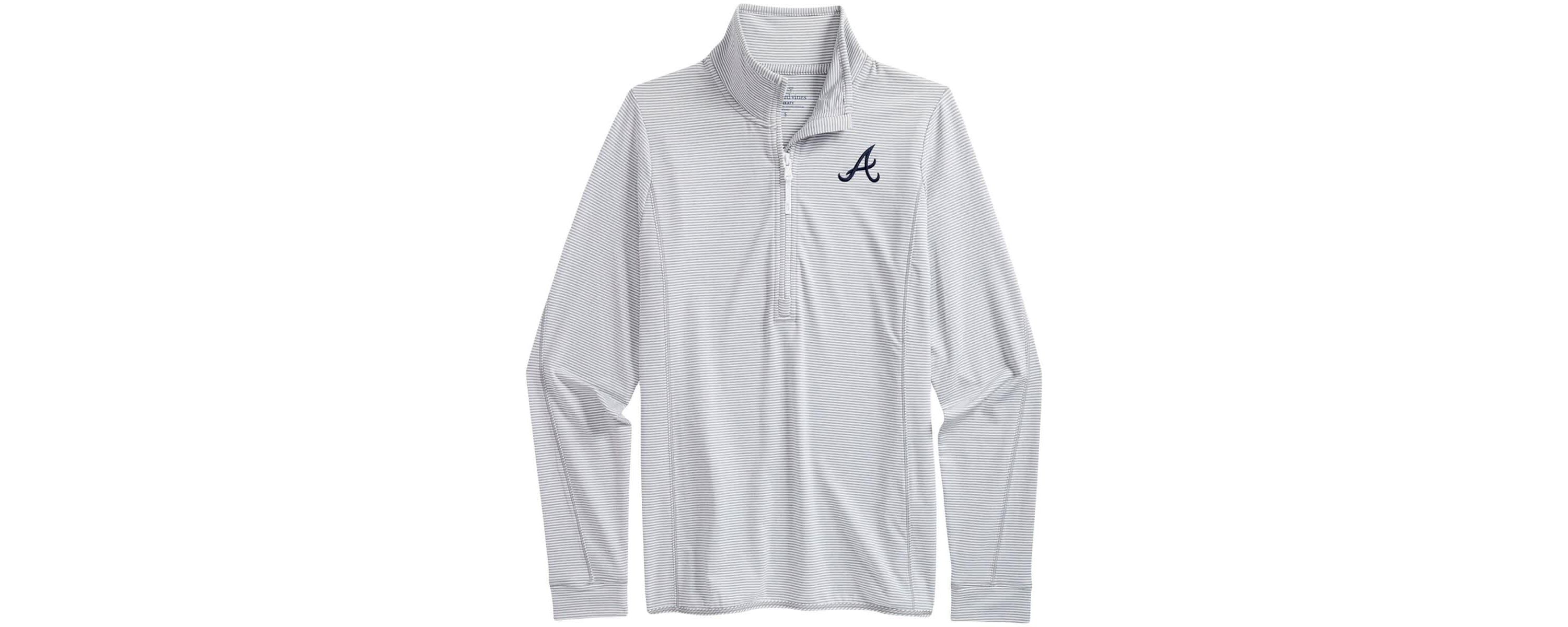 MLB Vineyard Vines Atlanta Braves Microstripe Sankaty Half-Zip Top