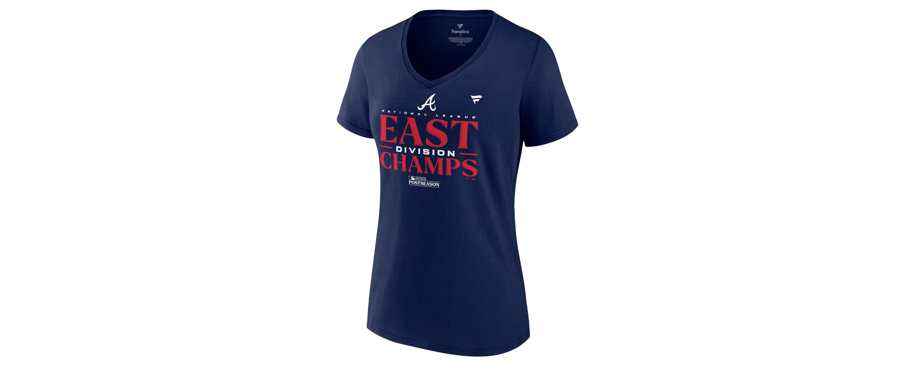 MLB Fanatics Atlanta Braves 2023 NL East Division s Locker Room Plus Size V-Neck T-Shirt