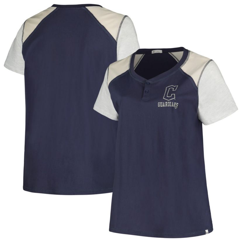 MLB Cleveland Guardians Plus Size Henley T-Shirt