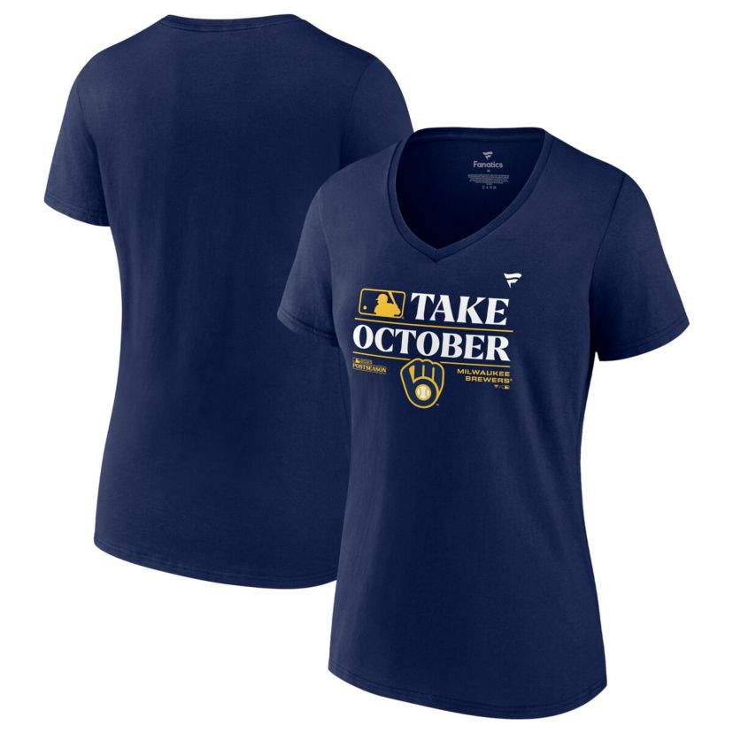 MLB Fanatics Milwaukee Brewers 2023 season Locker Room Plus Size V-Neck T-Shirt